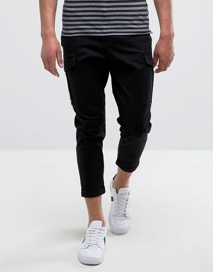 Selected Homme Cargo Pant In Anti Fit - Black