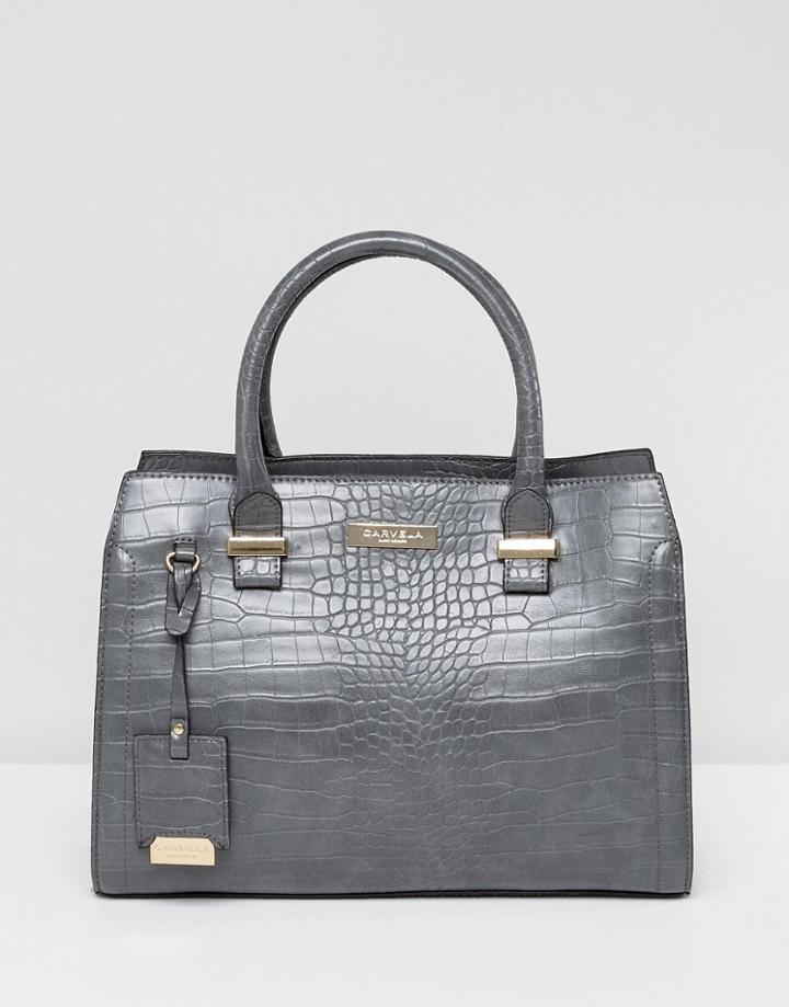 Carvela Mock Croc Zip Bag - Gray
