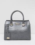 Carvela Mock Croc Zip Bag - Gray
