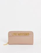 Love Moschino Large Logo Wallet In Taupe-neutral