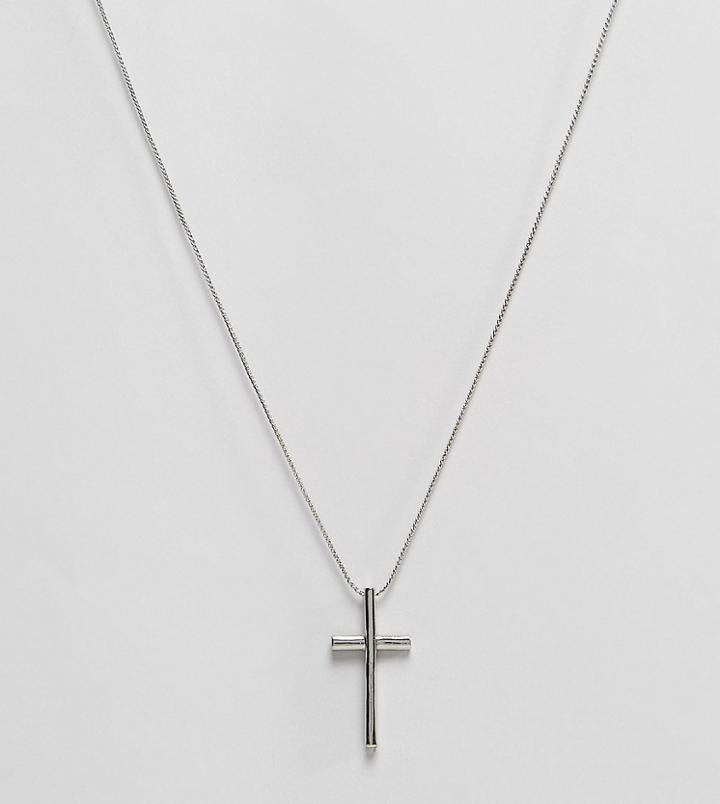 Reclaimed Vintage Inspired Chain Necklace With Cross In Silver Exclusive To Asos - Silver
