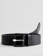 Fred Perry Leather Roller Buckle Belt In Black - Black