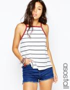 Asos Tall Swing Tipped Vest In Stripe - Multi