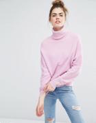 Sportmax Code Donna Pink Rollneck Sweater - Pink