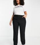 Simply Be Straight Leg Tailored Pants In Black