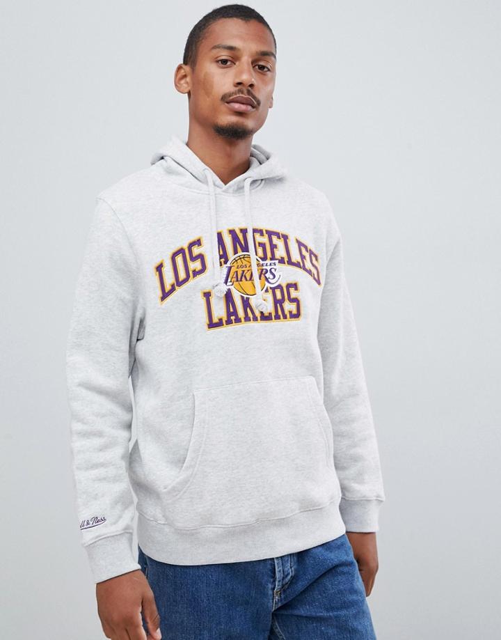 Mitchell & Ness L.a. Lakers Overhead Hoodie In Gray - Gray
