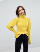 Warehouse Premium Sleeve Drama Sweater - Yellow