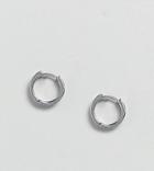 Reclaimed Vintage Inspired Cross Hoops With Black Enamel Exclusive To Asos - Silver