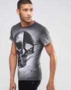 Religion Cloudy Skull Crew Neck T-shirt - Black