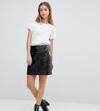 Noisy May Petite Vinyl Mini Skirt - Black