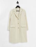 Helene Berman Herringbone Weave College Coat In Beige-neutral