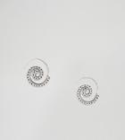 Asos Design Sterling Silver Cut Out Filigree Pull Through Earrings - Silver