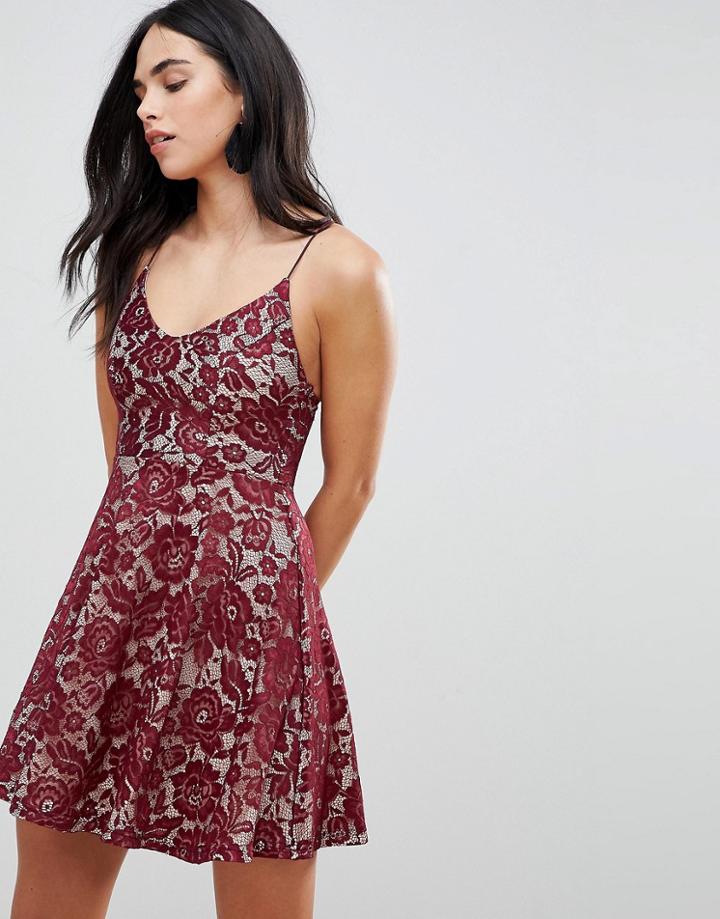 Ax Paris Lace Skater Dress-multi