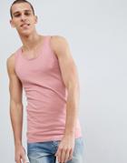 Asos Design Muscle Fit Tank In Pink - Pink