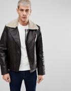 Nudie Jeans Co Greger Aviator Leather Jacket - Brown