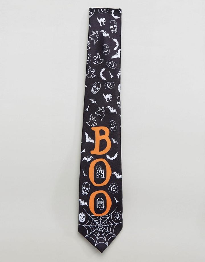 7x Halloween Boo Tie - Blue