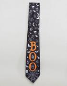 7x Halloween Boo Tie - Blue