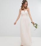 Tfnc Petite Bandeau Maxi Bridesmaid Dress-pink