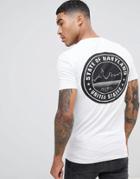 Asos Design Muscle T-shirt With Maryland City Back Print - White
