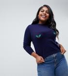 Asos Design Curve Charity Holidays Sweater For Asos Foundation - Navy