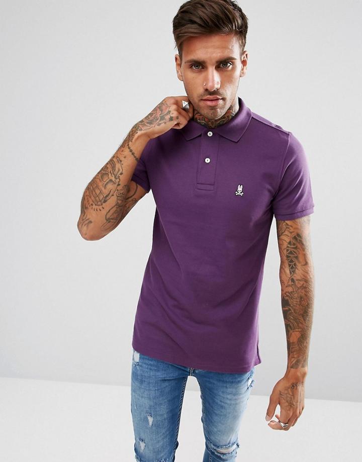 Psycho Bunny Classic Polo Regular Fit In Purple - Purple