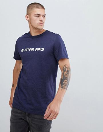G-star Raw Logo T-shirt Sartho In Blue - Blue