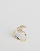 Asos Pretty Moon Ring - Gold