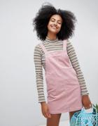 Monki Cord Mini Overall Dress - Pink