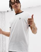 Bershka Mickey Mouse T-shirt In White With Contrast Piping - White