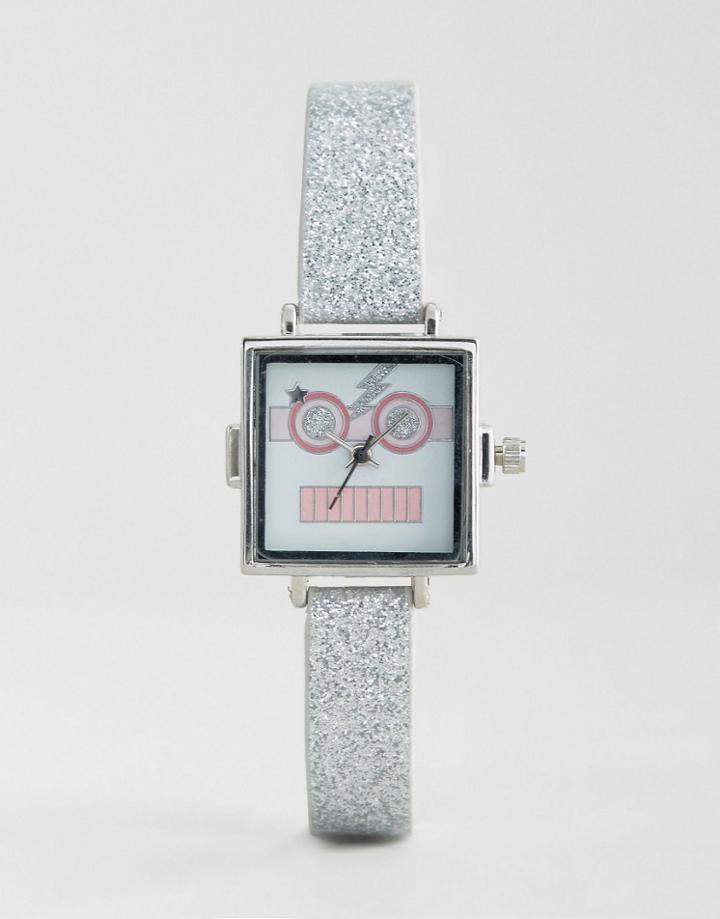 Asos Glitter Robot Watch - Multi