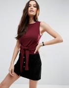Asos Top With Obi Tie - Red
