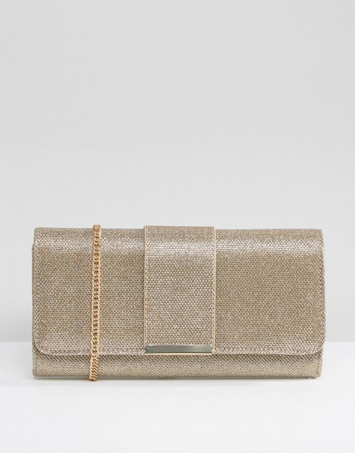 Miss Kg Tia Foldover Clutch With Cross Body Chain - Black