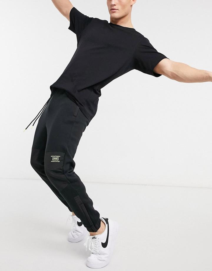 Pull & Bear Contrast Panel Sweatpants In Black