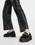 Asos Design Magnum Super Chunky Chain Loafers In Black