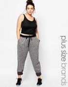 One Day Plus Jogger With Contrast Black Waistband And Cuff - Gray