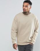 Asos Oversized Sweatshirt In Light Camel - Oxford Tan