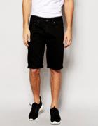 Asos Denim Shorts In Slim Fit Longer Length - Black