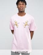 Reclaimed Vintage Oversized T-shirt With Souvenir Patches - Pink