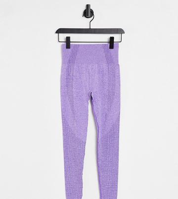 Love & Other Things Petite Gym Seamless Knitted Leggings In Lilac-purple