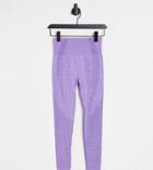 Love & Other Things Petite Gym Seamless Knitted Leggings In Lilac-purple