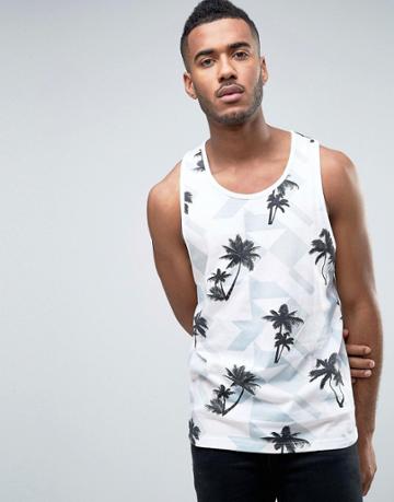 D-struct Palm Print Tank - White