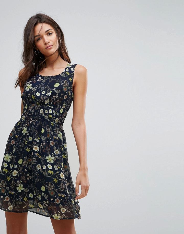 Pussycat London Floral Skater Dress - Navy