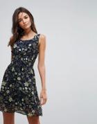 Pussycat London Floral Skater Dress - Navy