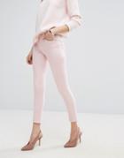 Warehouse Cropped Pastel Skinny Jeans - Pink