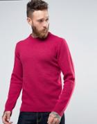 Asos Lambswool Rich Crew Neck Sweater In Pink - Pink