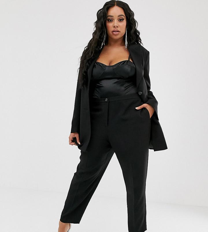 Asos Design Curve Pop Slim Suit Pants-black