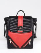 Love Moschino Backpack With Zip Detail - Red