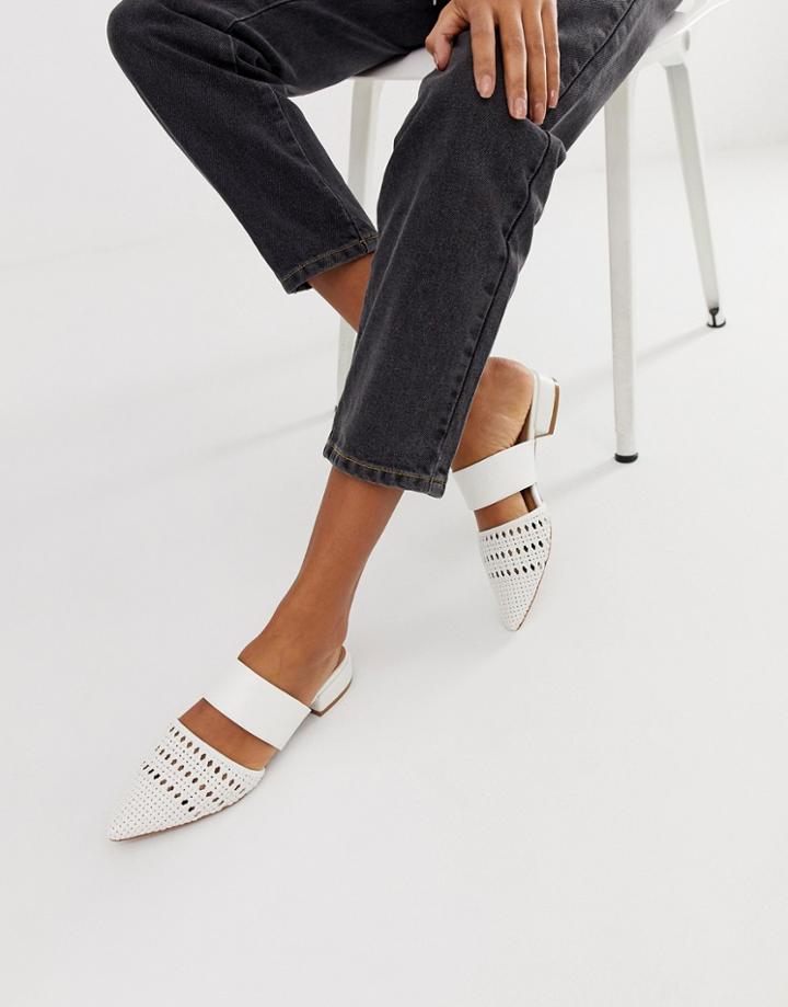 Asos Design Moscow Mules In White - White