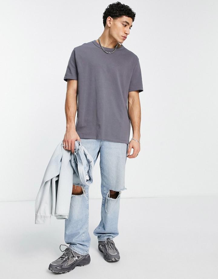 Asos Design Relaxed Fit Heavyweight T-shirt In Washed Black