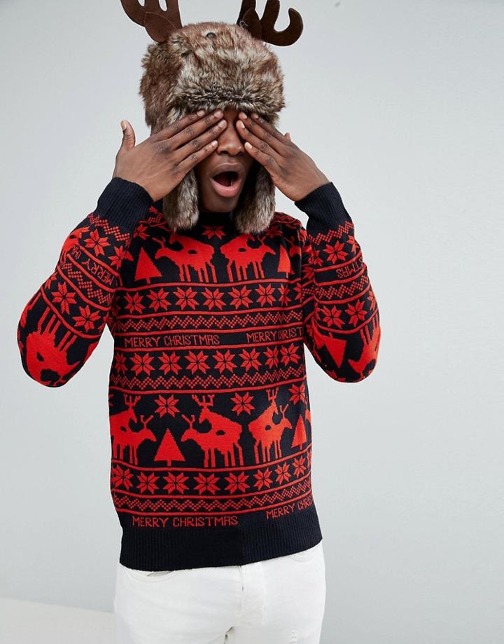 D-struct Naughty Fairsile Holidays Sweater - Navy
